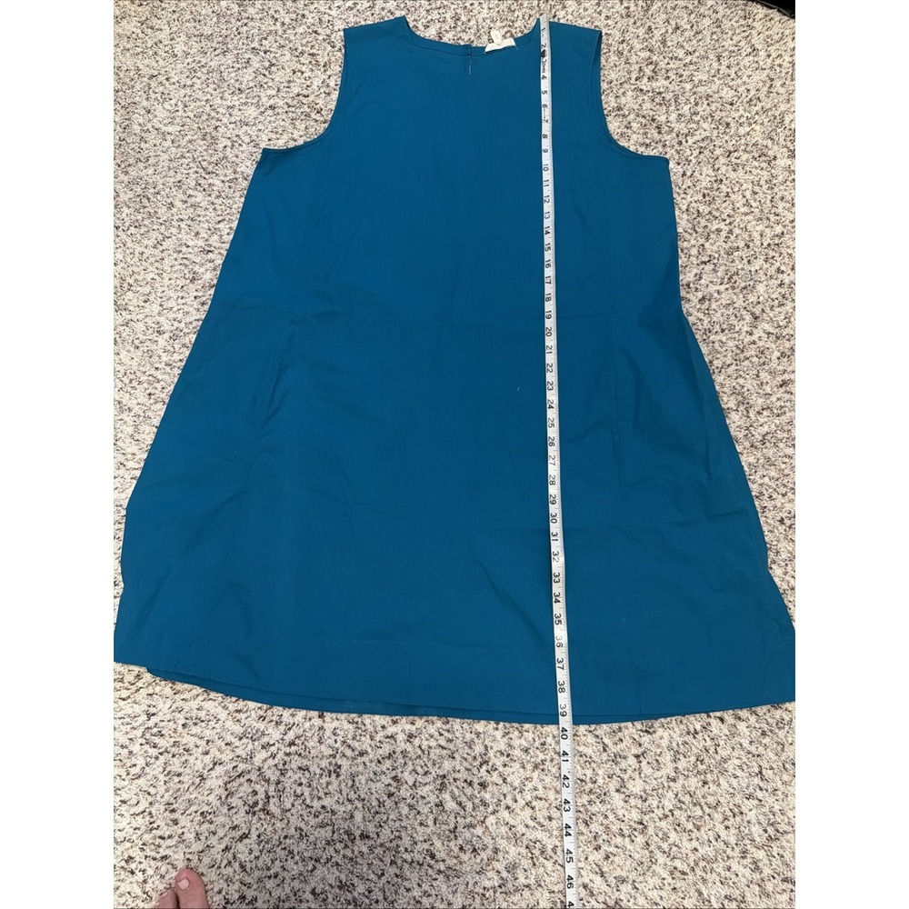 Eileen Fisher Sleeveless A-Line Dress Size XL Organic Cotton Blend Blue - Picture 6 of 7